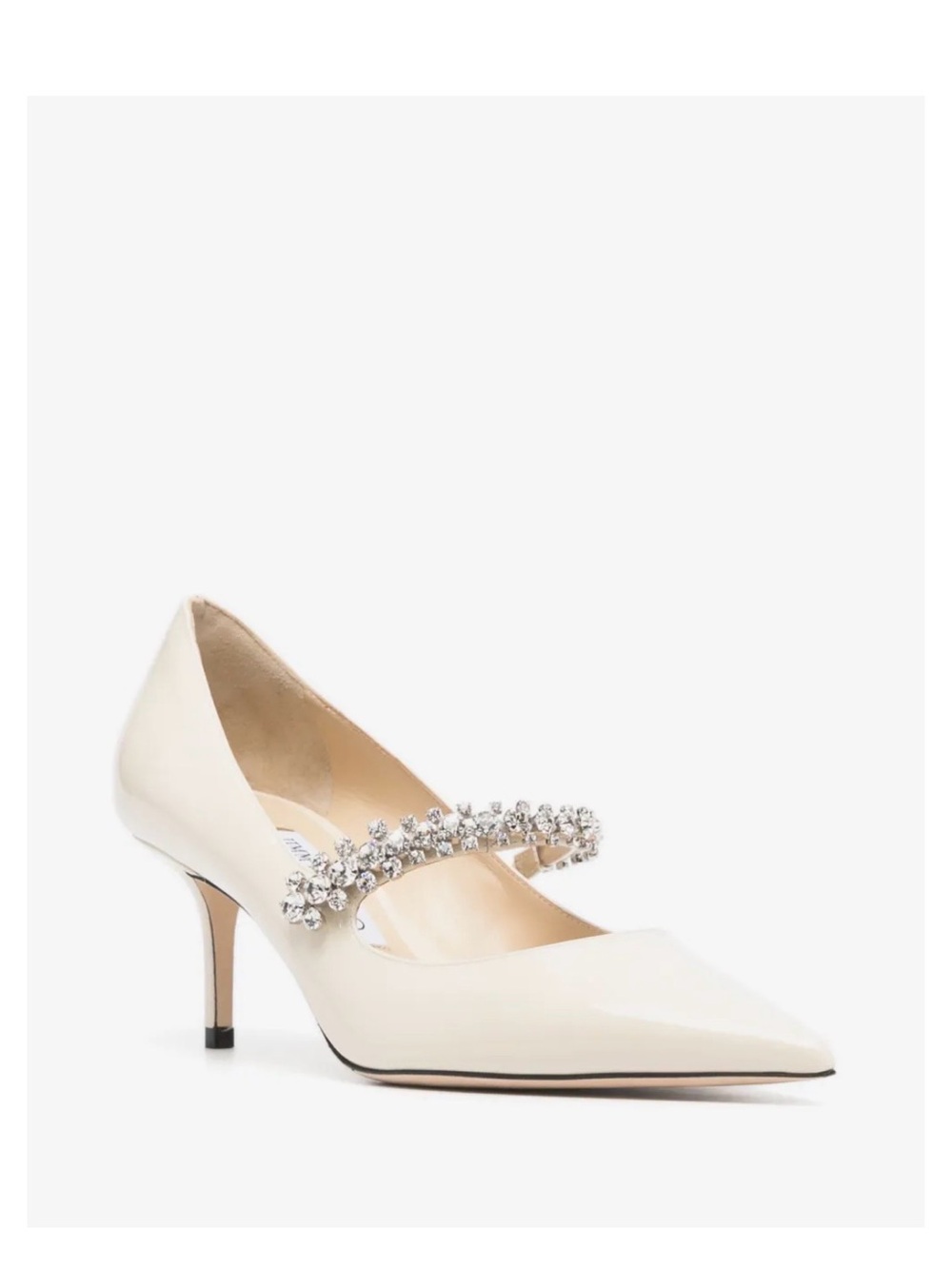 Jimmy Choo Ivory Pointed-Toe Crystal-Strap Pumps Bing Pump 65